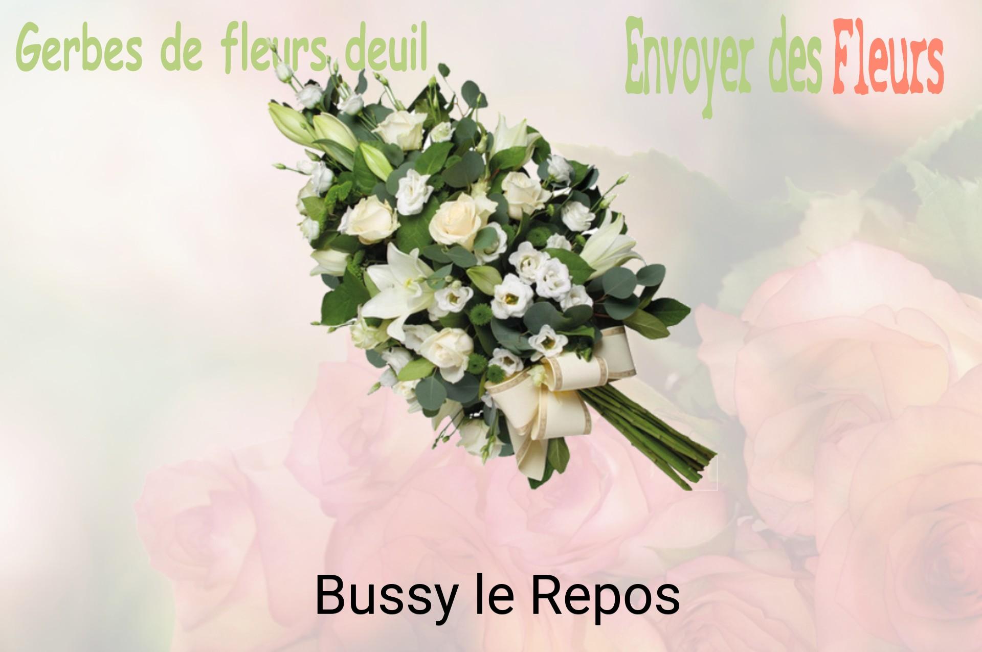 Gerbe de fleurs de deuil livrée à Bussy-le-Repos